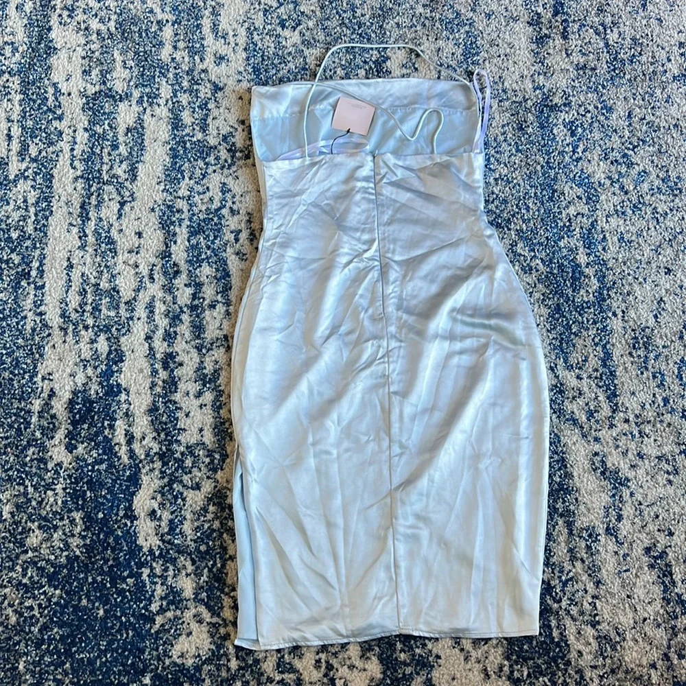 Superdown Billie Drape Midi Dress in Dusty Blue Medium - Picture 11 of 14